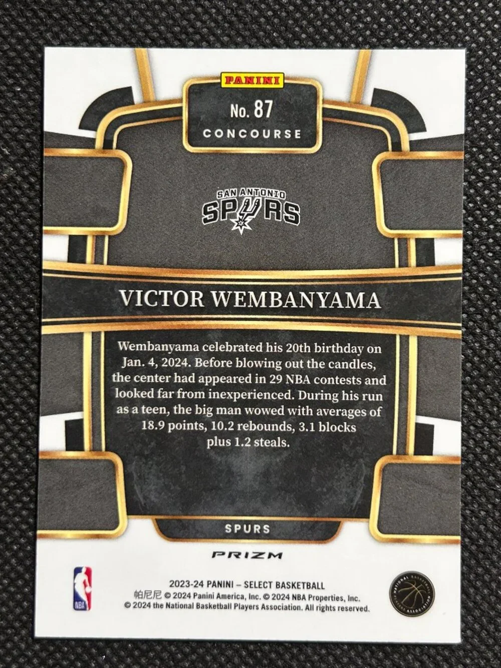 2023-24 Panini Select - Concourse Victor Wembanyama #87 Scope Prizm (RC)